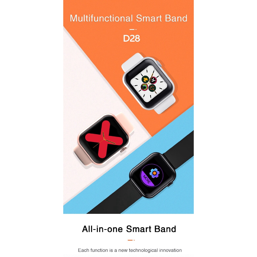 Đồng hồ đeo tay thể thao thông minh D28 Bluetooth Smartband