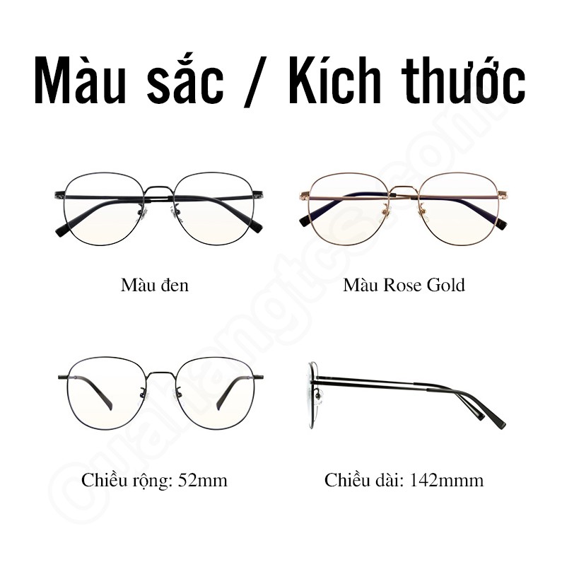 Kính không độ chống ánh sáng xanh XM gọng Titan siêu nhẹ HMJ01RM
