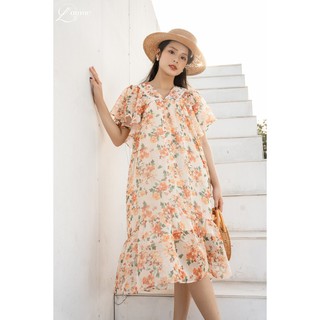 Váy bầu đẹp Fairy Dress chất tơ 2 lớp mềm dịu nhẹ, họa tiết hoa điệu đà cho mẹ diện xuống phố by LAMME