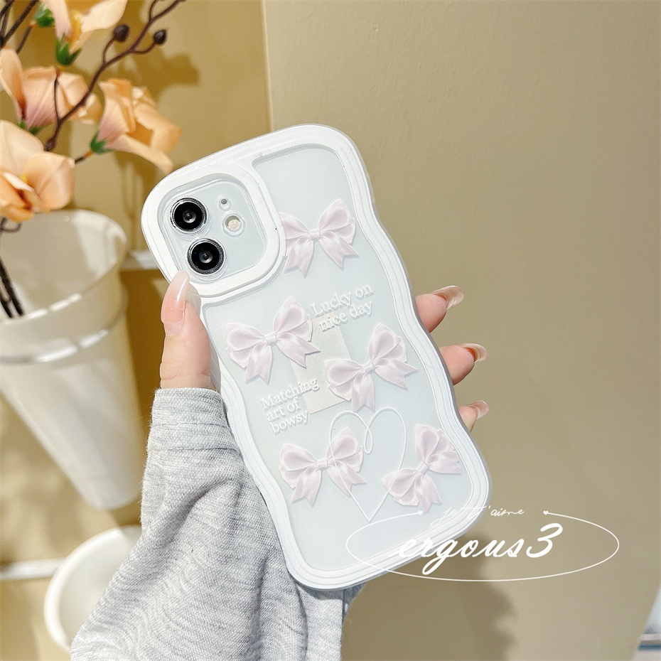 Ốp Điện Thoại Mềm Họa Tiết Thắt Nơ Thời Trang Cho iPhone 14 13 12 11 Pro Max SE2020 X XR Xs Max 7 8 Plus