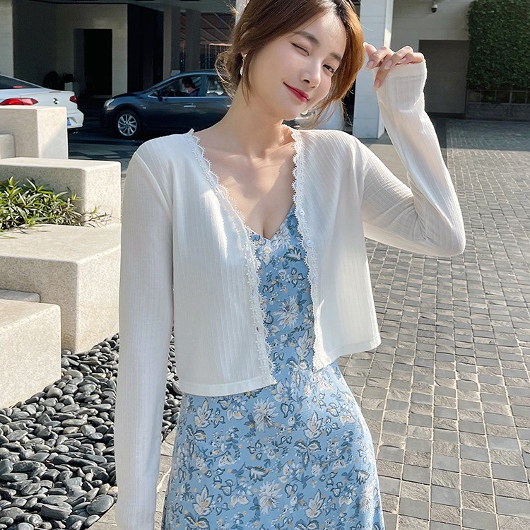 Áo khoác cardigan dệt kim mỏng thời trang mùa hè cho nữ
