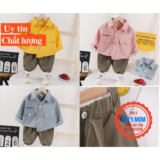 [SALE] Bộ sơ mi dài tay cho bé trai, mềm mại, dày dặn, không kích ứng da