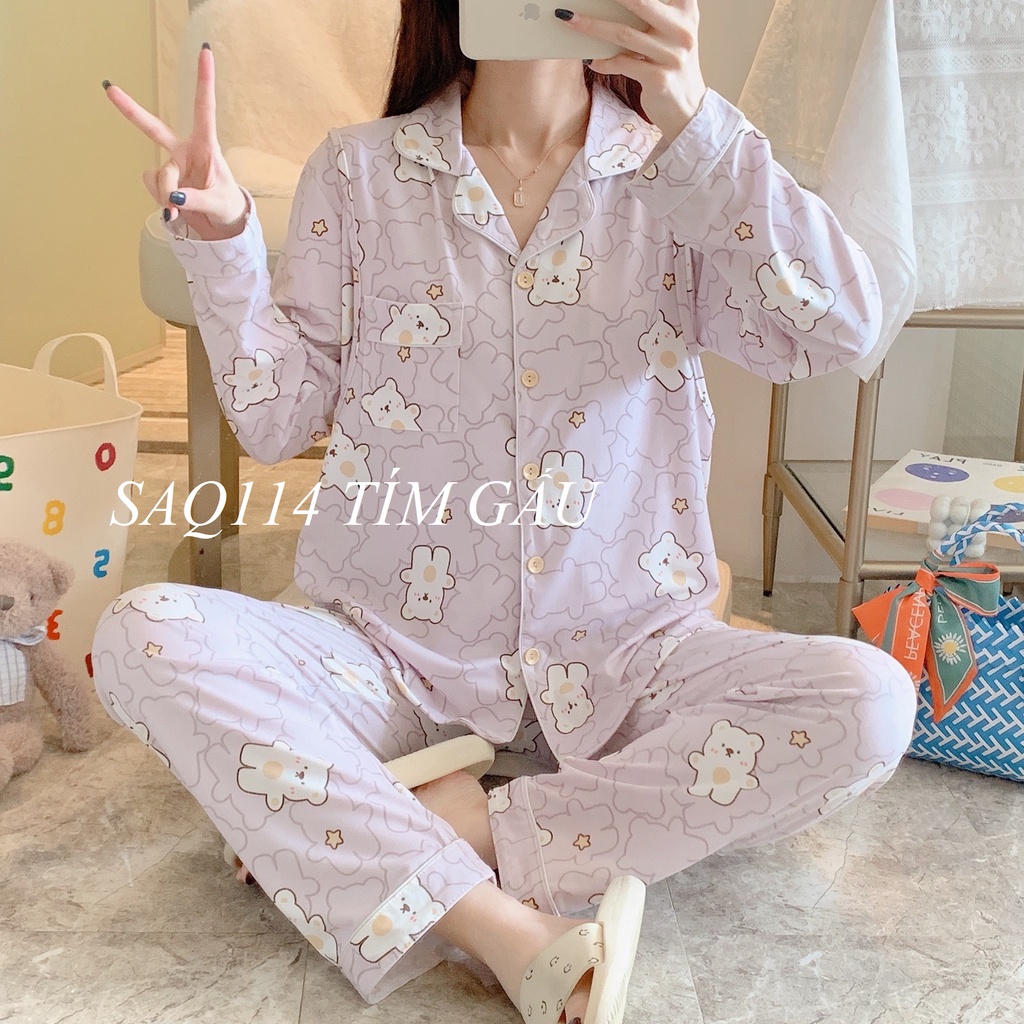 BỘ MẶC BẦU SAU SINH DÀI TAY SAQ114 TRẮNG