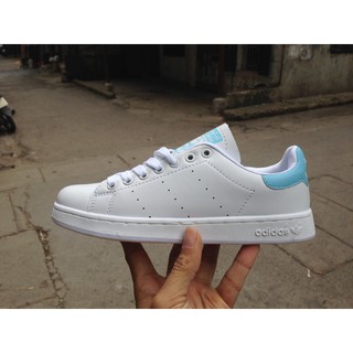 Giày Adidas Stansmith màu trắng gót xanh pastel