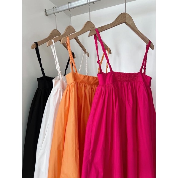 Đầm 2 lớp dây đan maxi dáng phồng dài, baby doll 2 lớp kèm ảnh thật shop