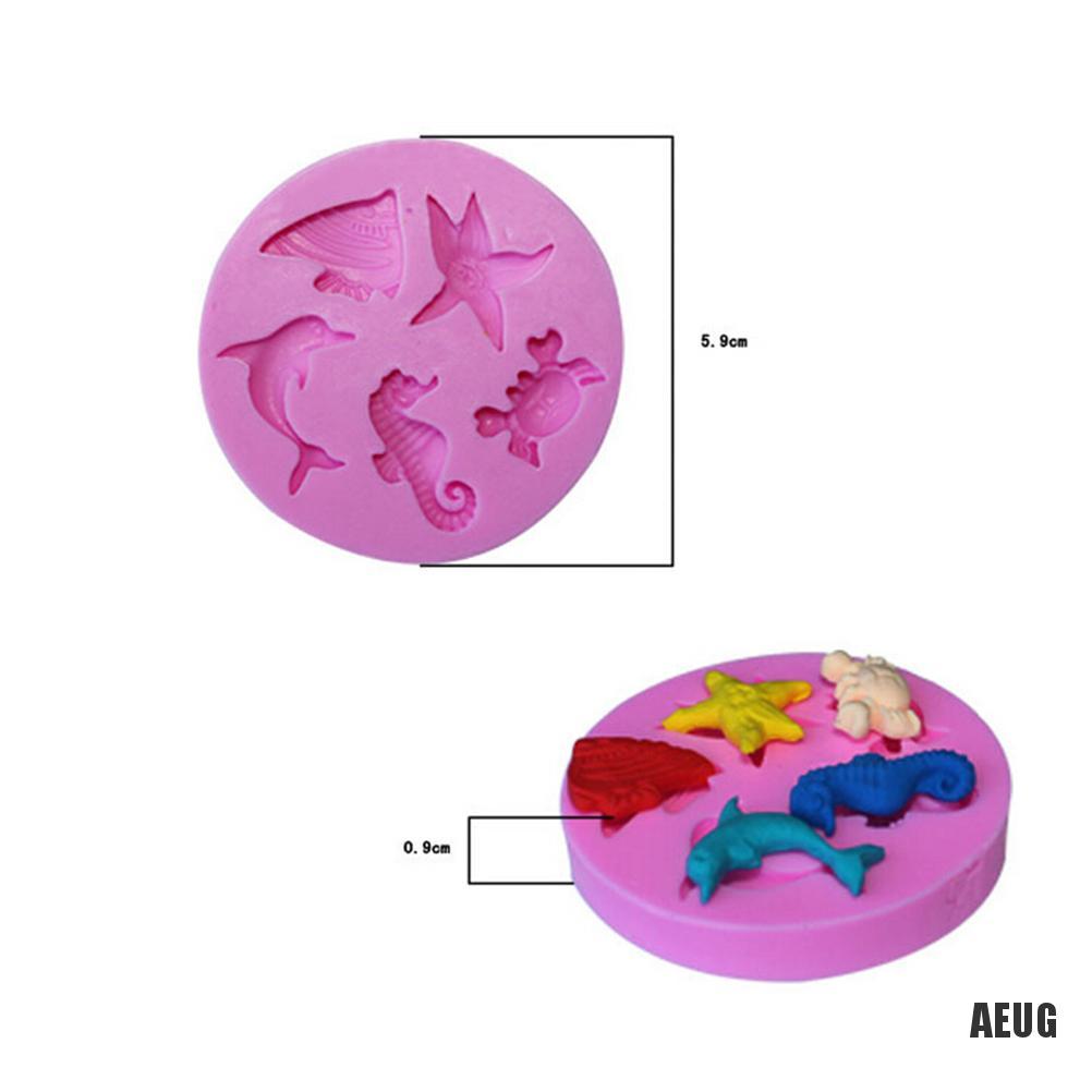 Khuôn silicon làm bánh hình động vật biển thú vị