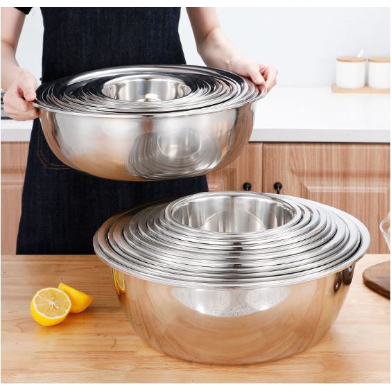 Tô trộn bột inox 304 đế bằng loại dày