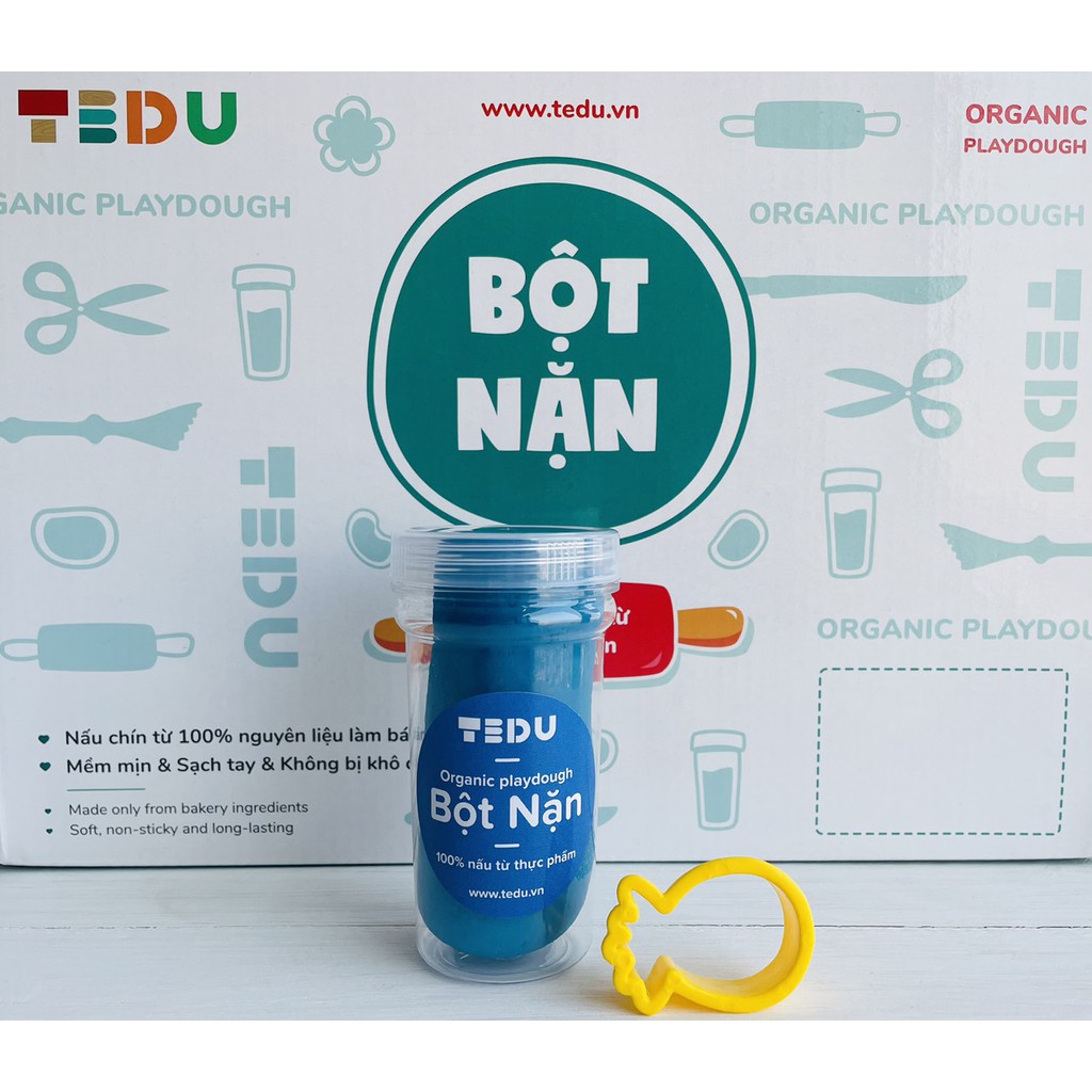 Bột nặn đất nặn an toàn TEDU hủ 140gram - Màu Xanh Dương