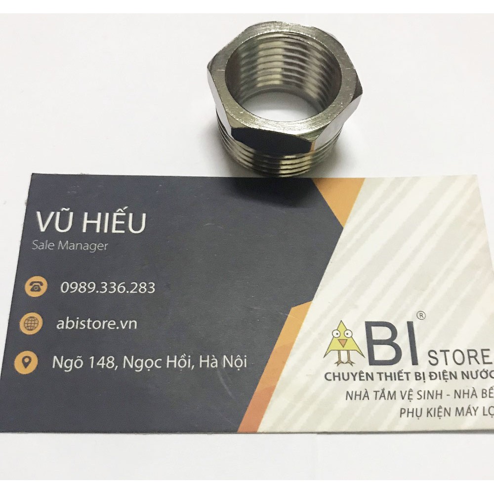 LƠ THU 20/15 (27-21) INOX BÓNG HÀNG ĐẸP GIÁ RẺ ( CÀ RÁ INOX, ĐẦU NỐI ỐNG NƯỚC REN NGOÀI )