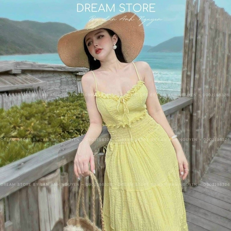 Đầm maxxi mocking dáng dài 2 dây có mút ngực, váy đi biển 2 dây đẹp maxi dáng dài