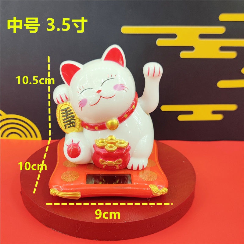 Mèo Thần Tài Vẫy Tay,mèo may mắn maneki neko Năng Lượng Mặt Trời May Mắn