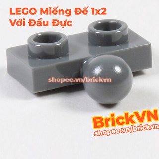 [1 Cái] LEGO Miếng Đế 1x2 Với Khớp Nối Cầu / Chốt Móc Kéo / Đầu Đực, Xám Đậm ID 6039479 14417