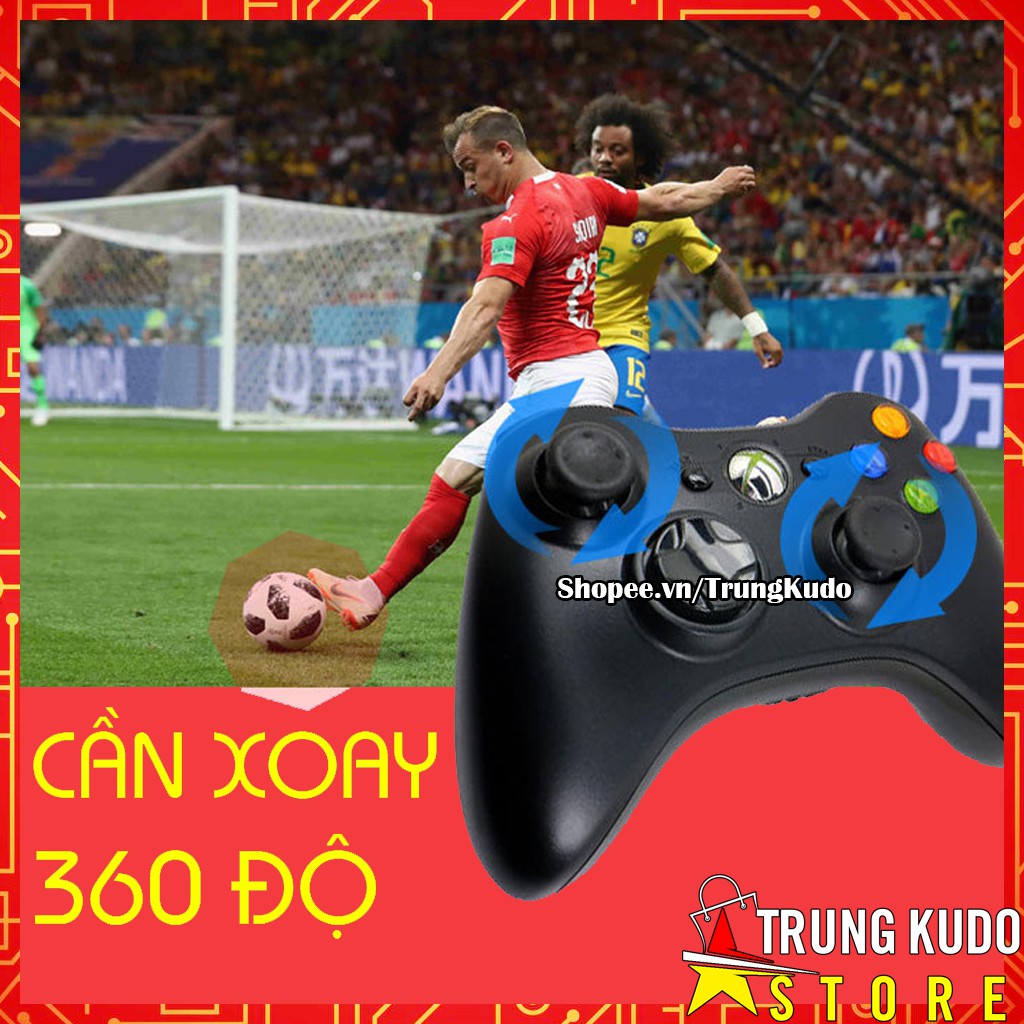 Tay Cầm Xbox 360 Có Rung Kết Nối Được Với PC, Điện Thoại Android, Laptop, TV, PS3 Và Có Nhiều Màu