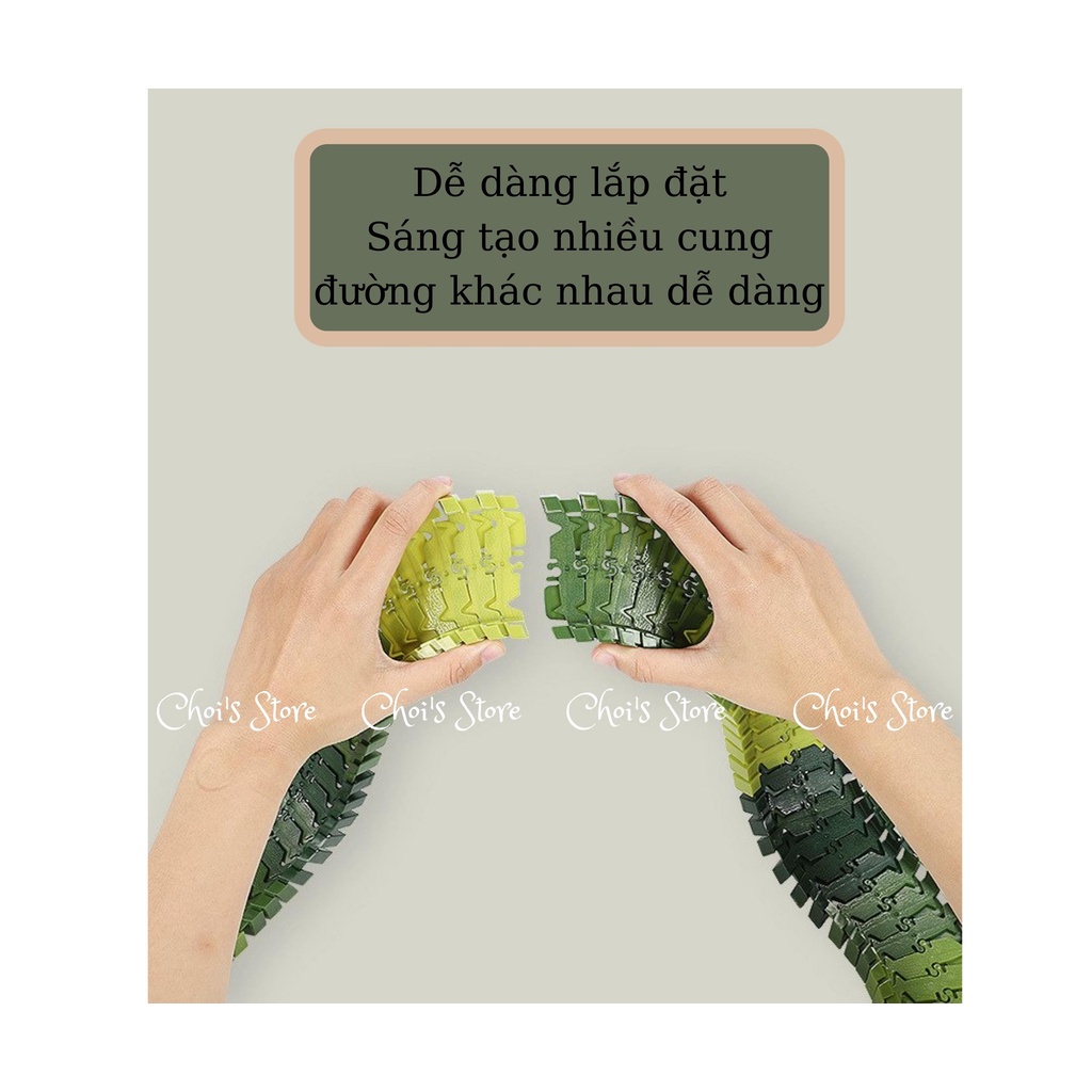 Mô hình đường ray, đường hầm, công viên khủng long 240 chi tiết cỡ lớn Choi Store 16