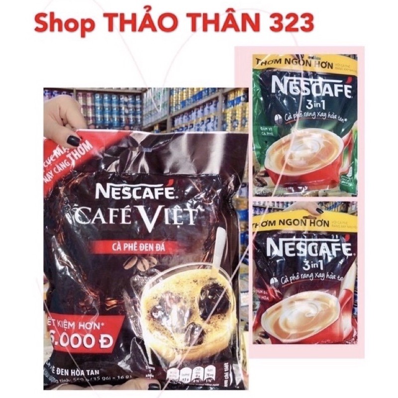 Cà phê  NESCAFE CAFE Việt - CAFE SỮA 3in1 ĐẬM ĐÀ(Đỏ)-ĐẬM ĐÀ HƠN (Xanh)