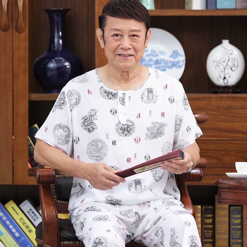 Bộ quần áo mặc nhà trung niên cho ông cho bố BDN01 bộ đồ trung niên nam vải lanh mát mịn