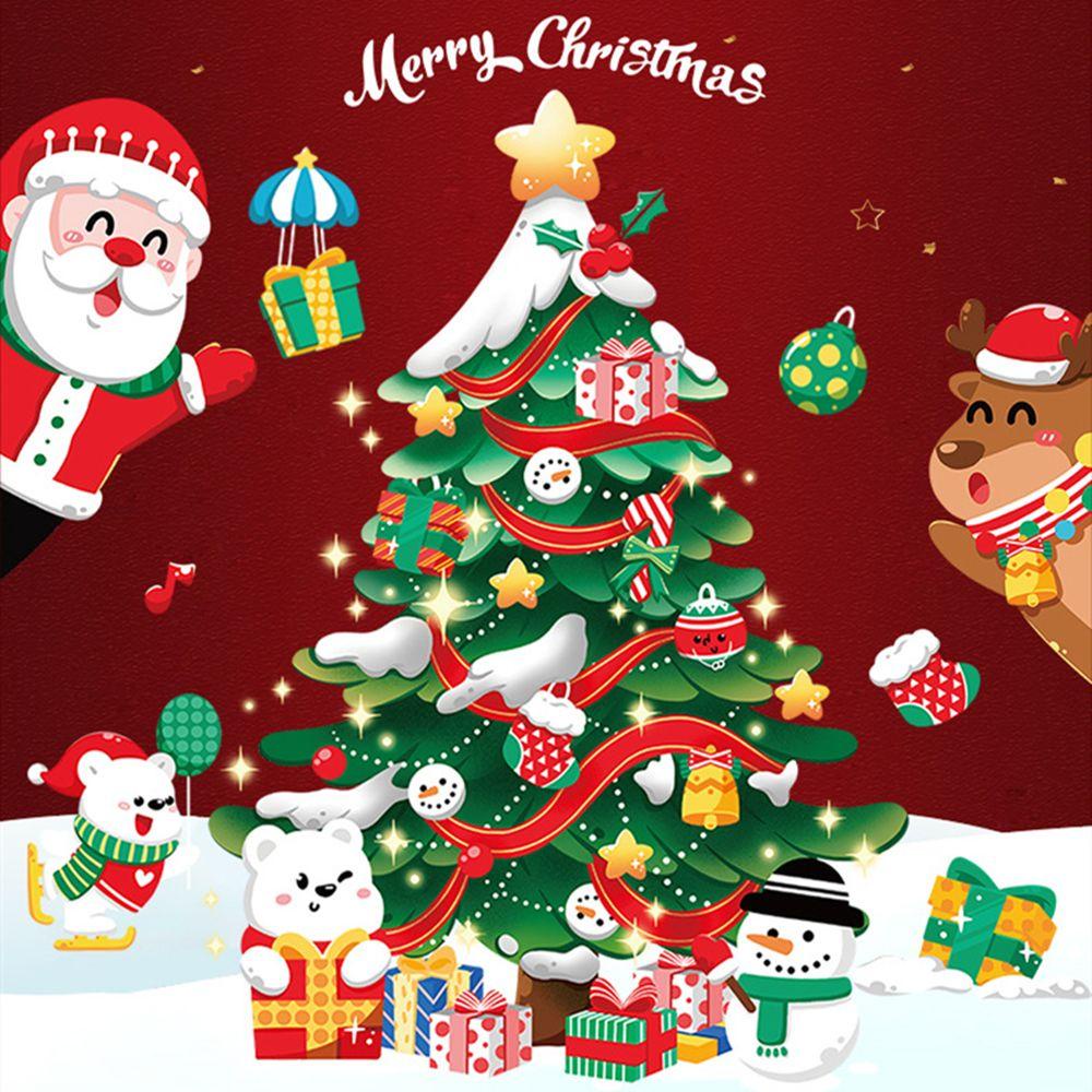 Miếng Dán Tường Trang Trí Giáng Sinh Bằng PVC Tự Dính