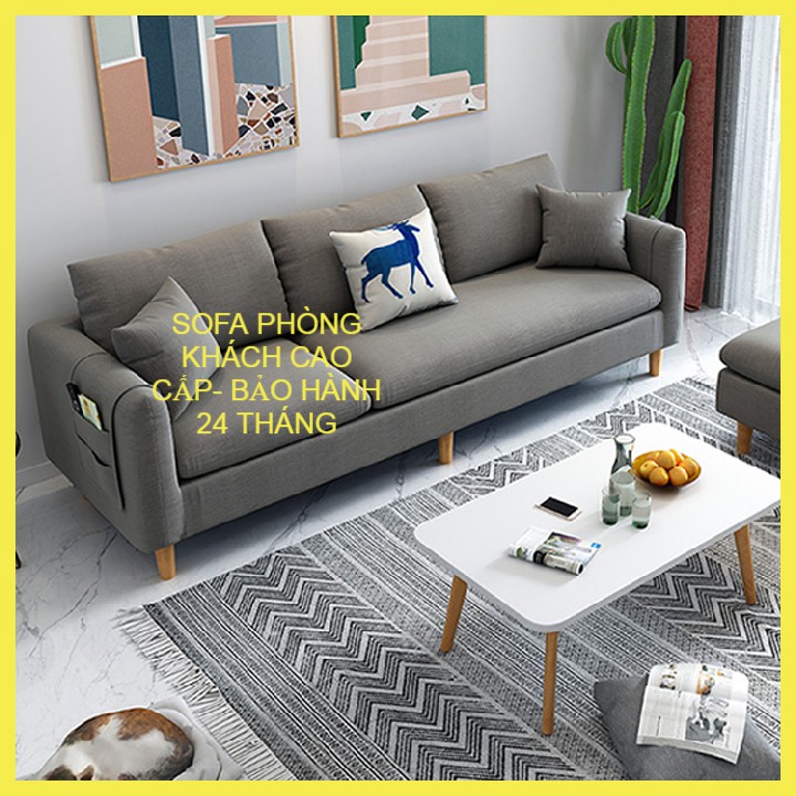 Bộ Sofa Phòng Khách Chung Cư, Nhà Ở Kèm Đôn Ghế, Nội Thất Gia Đình