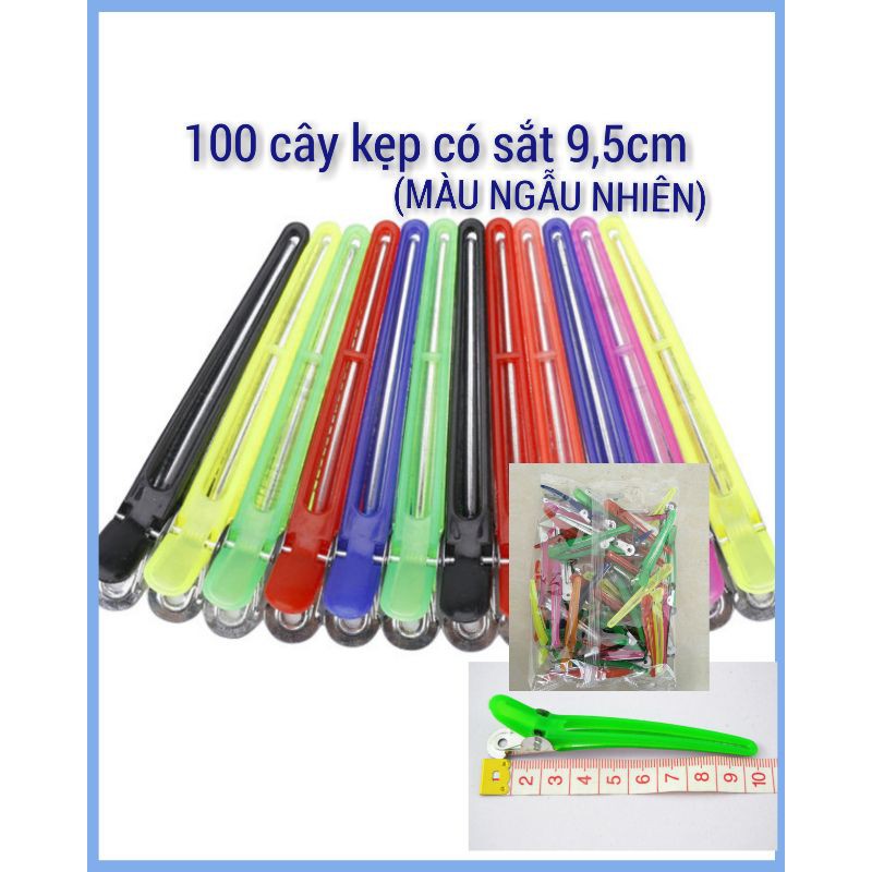 Sỉ 100 cây kẹp mỏ vịt có sắt MÀU NGẪU NHIÊN, Làm tóc,trang điểm