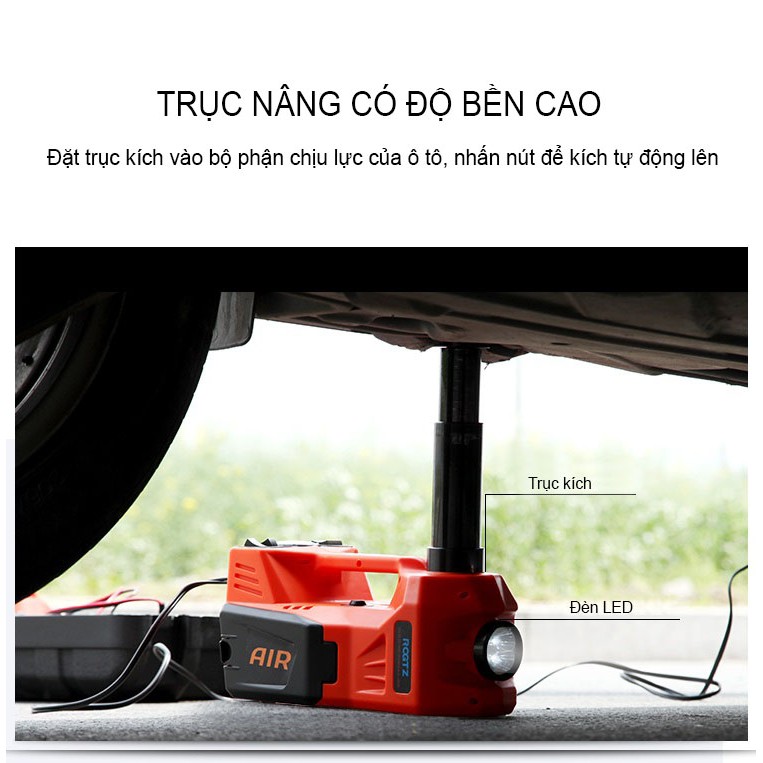 Bộ Kích Nâng Gầm Điện Kiêm Máy Bơm Lốp Ô Tô Đa Năng 4 Trong 1 Cao Cấp ROGTZ - Hàng Chính Hãng