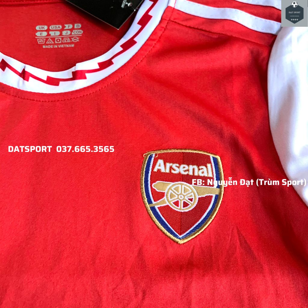 Quần Áo Bóng Đá Trẻ Em CLB Arsenal Đỏ Mùa 2022/23 Vải Thun Lạnh Cao Cấp