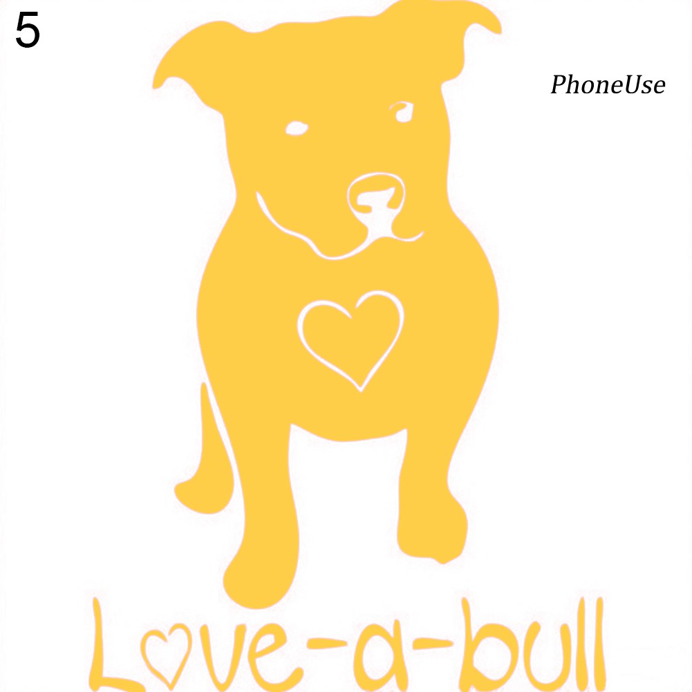 Decal hình chú chó pitbull đáng yêu trang trí xe hơi chuyên dụng