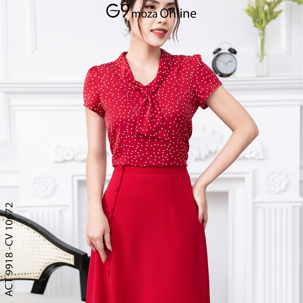 Áo sơ mi nữ 9918 G9moza chất liệu lụa mềm mịn mát