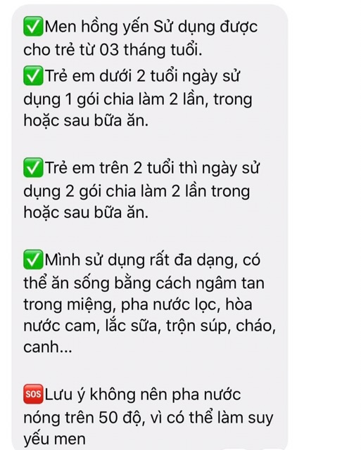 Men Sống Hồng Yến (Đánh Bay Táo Bón- Biếng Ăn)