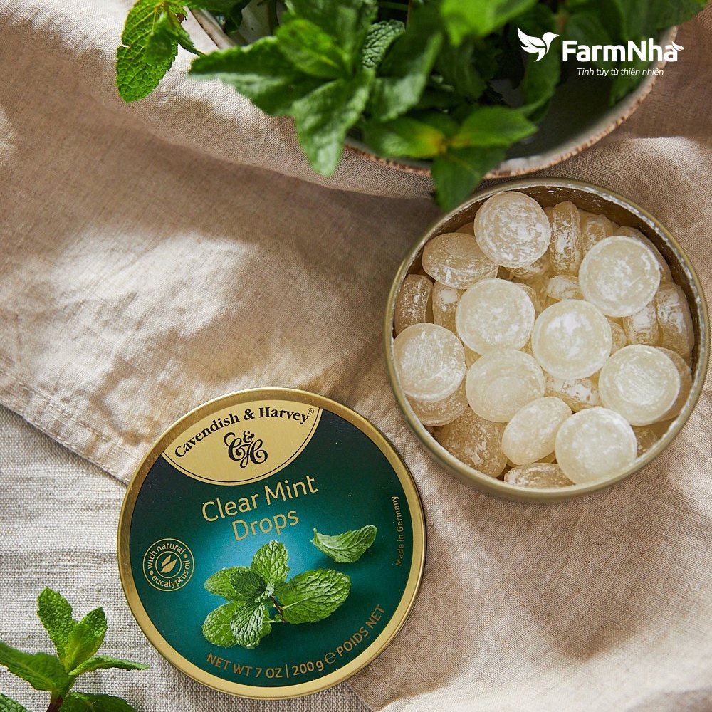 Kẹo Trái Cây Cavendish & Harvey Vị CLEAR MINT Hộp 200gr - Hàng Chính Hãng