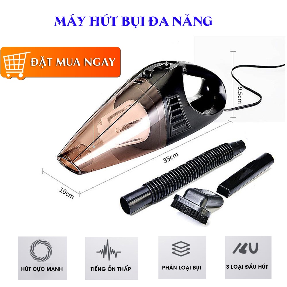 May Hut Bui O To,  Máy Hút Bụi Xe Hơi Cao Cấp. Thiết Kế Tay Cầm Có Dây , Máy Công Suất Lớn, Lực Hút Mạnh  - MUA NGAY!