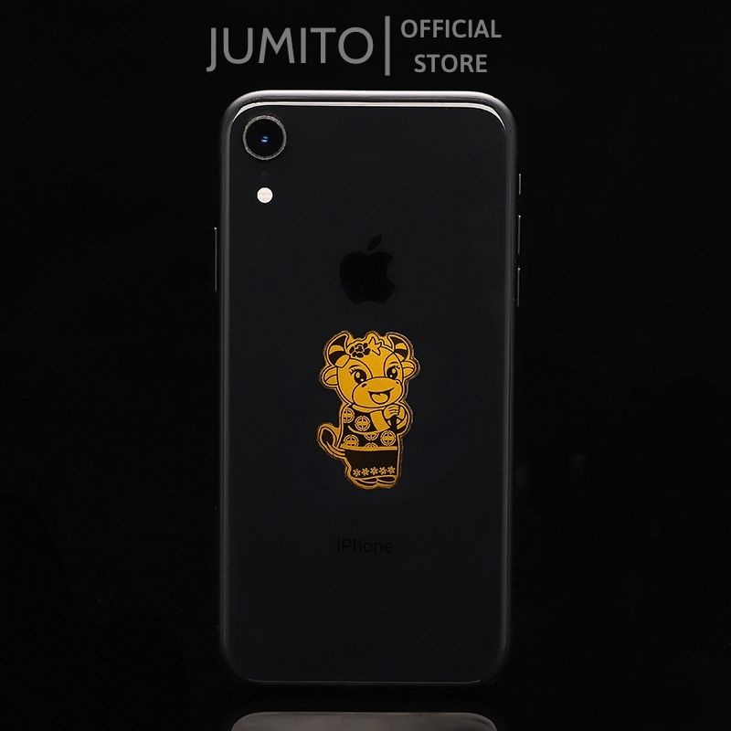 Miếng dán trâu mèo vàng cầu tài lộc may mắn dùng cho điện thoại và ví tiền JUMITO SL232