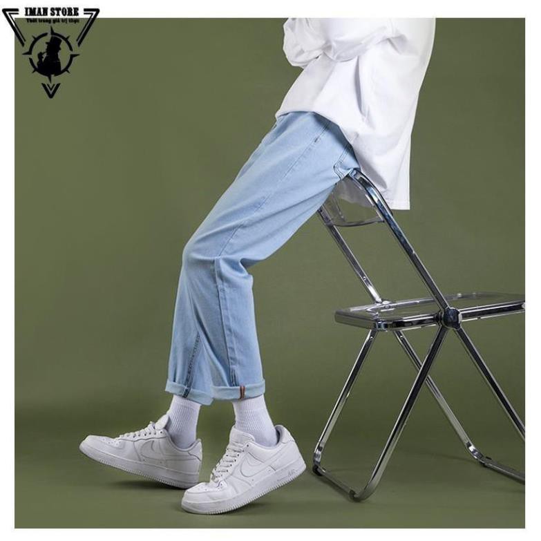 Quần Baggy jean nam, nư ống suông  đen + xanh  hottrend 2022
