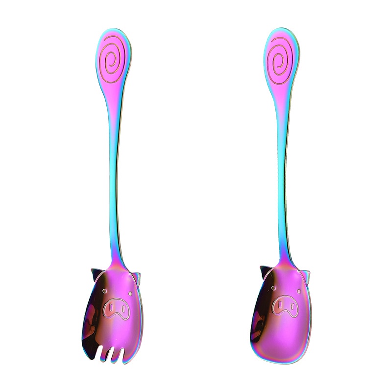 Bộ Dụng Cụ Ăn Uống Bằng Inox 304 Kiểu Hoạt Hình Đáng Yêu Cho Bé