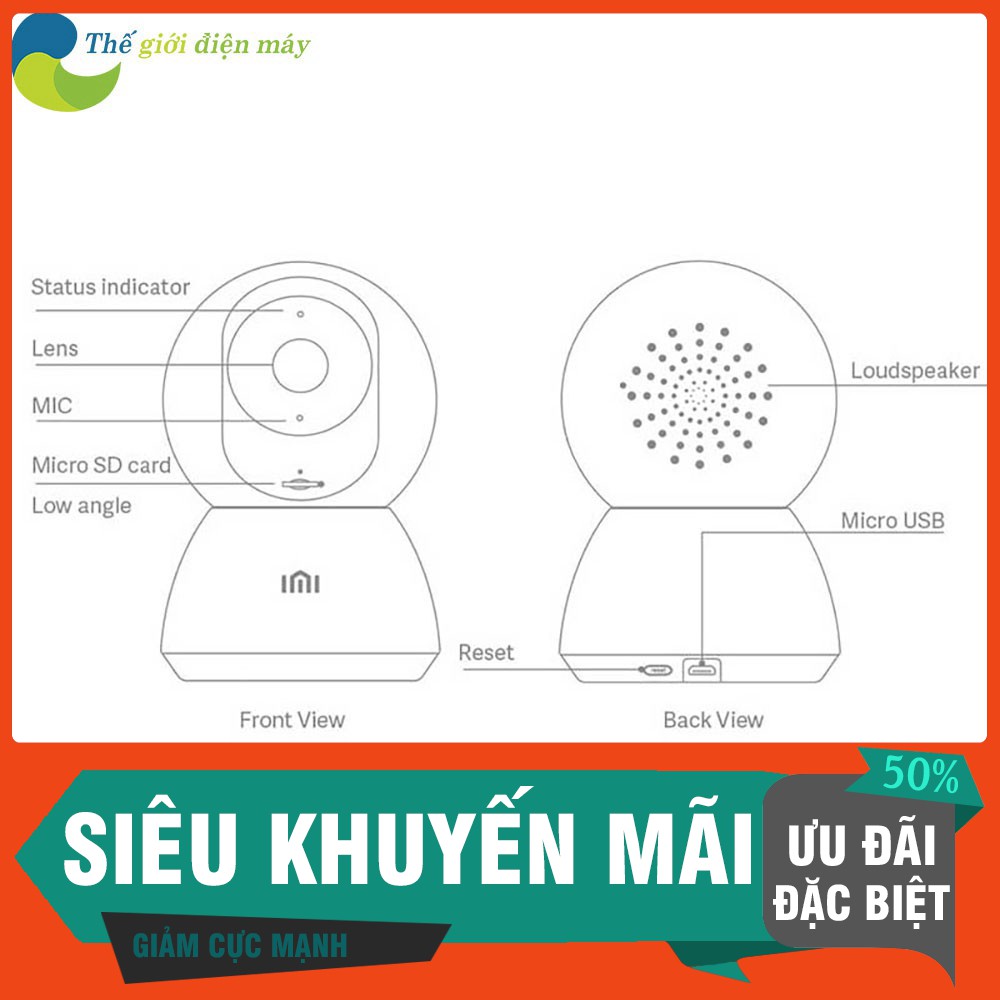 [SIÊU SALL ] [Bản quốc tế] Camera IP giám sát Xiaomi IMILAB C20 360 độ HD 1080P - Bảo hành 1 tháng - Shop Thế Giới Điện 