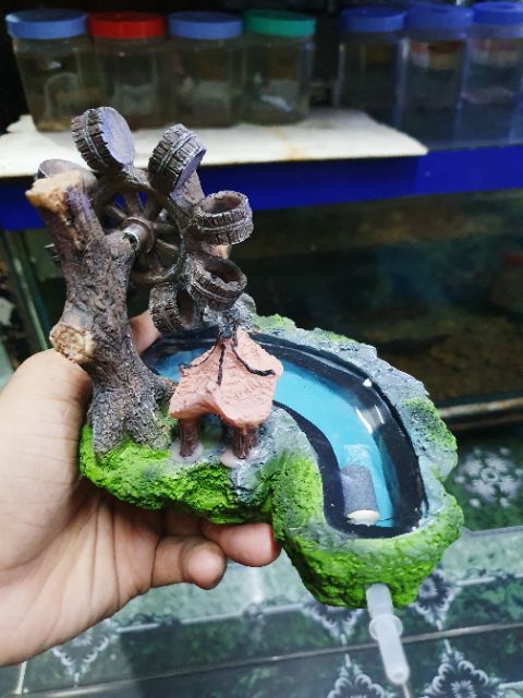 CẢNH NÚI BÁNH QUAY TRANG TRÍ HỒ CÁ NON BỘ 12x9x12cm