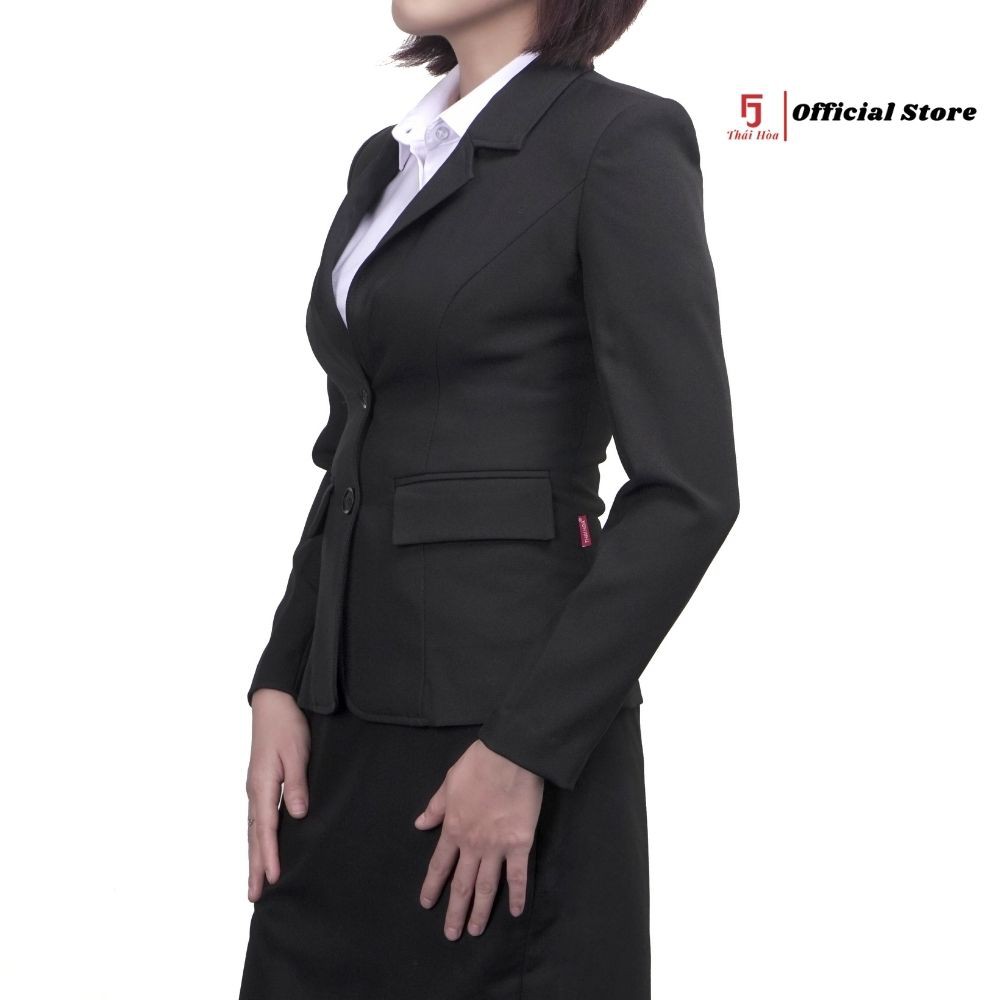 Áo vest nữ Thái Hòa V23, Vest công sở nữ chất liệu cotton, thời trang hiện đại