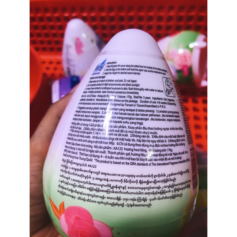 sáp thơm hình trứng farcent 200 gram hương hoa hồng rose ( 1 cục )