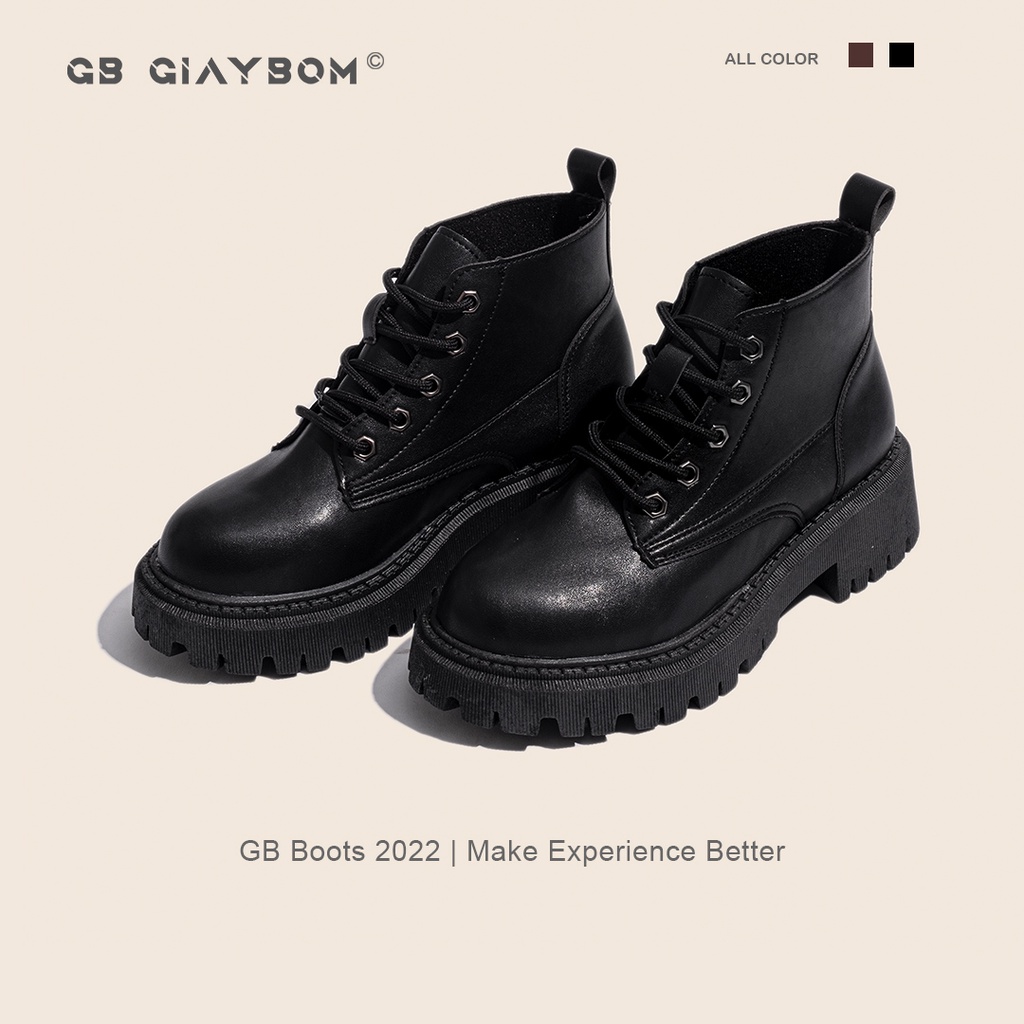 Giày Boot Nữ Cổ Thấp Đế Cao 4 cm giayBOM B1620