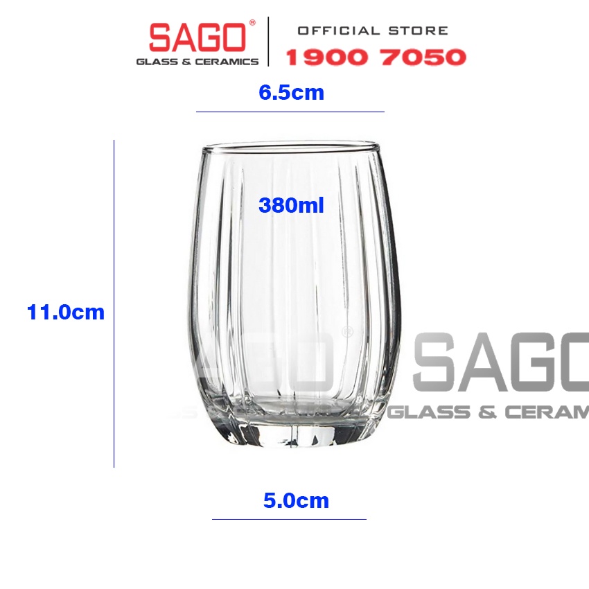 Ly Thủy Tinh Deli Linka Rock 380ml | Cốc Thủy Tinh Cao Cấp