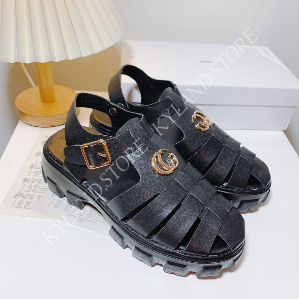 Sandal rọ mũi - Dép quai hậu GU CHÌ mũi rọ, đế độn 5cm KYLAND.STORE