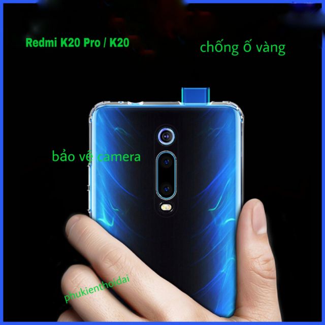 Ốp lưng Redmi K20 / K20 Pro / K30 / Mi 9T / K30 Pro / K40 / K40s /  K50 / K50 Gaming / K60 trong suốt lồi 4 góc