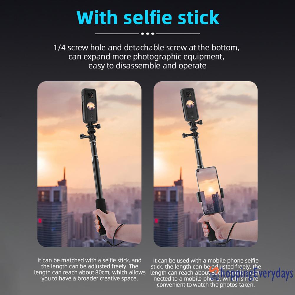 【sv】 2pcs Protective Housing Frame Selfie Stick for Insta360 ONE X2 Sport Camera