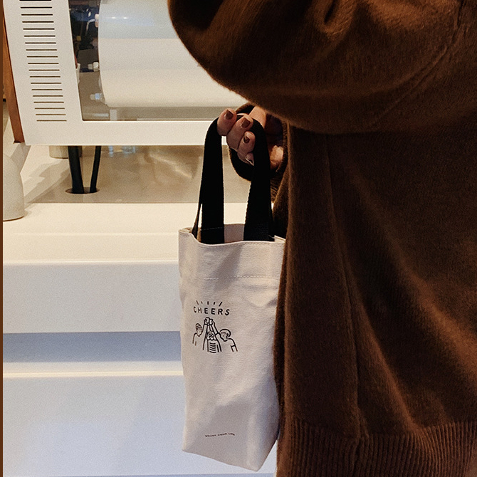 Túi vải canvas đựng ly nước cỡ nhỏ thân thiện với môi trường