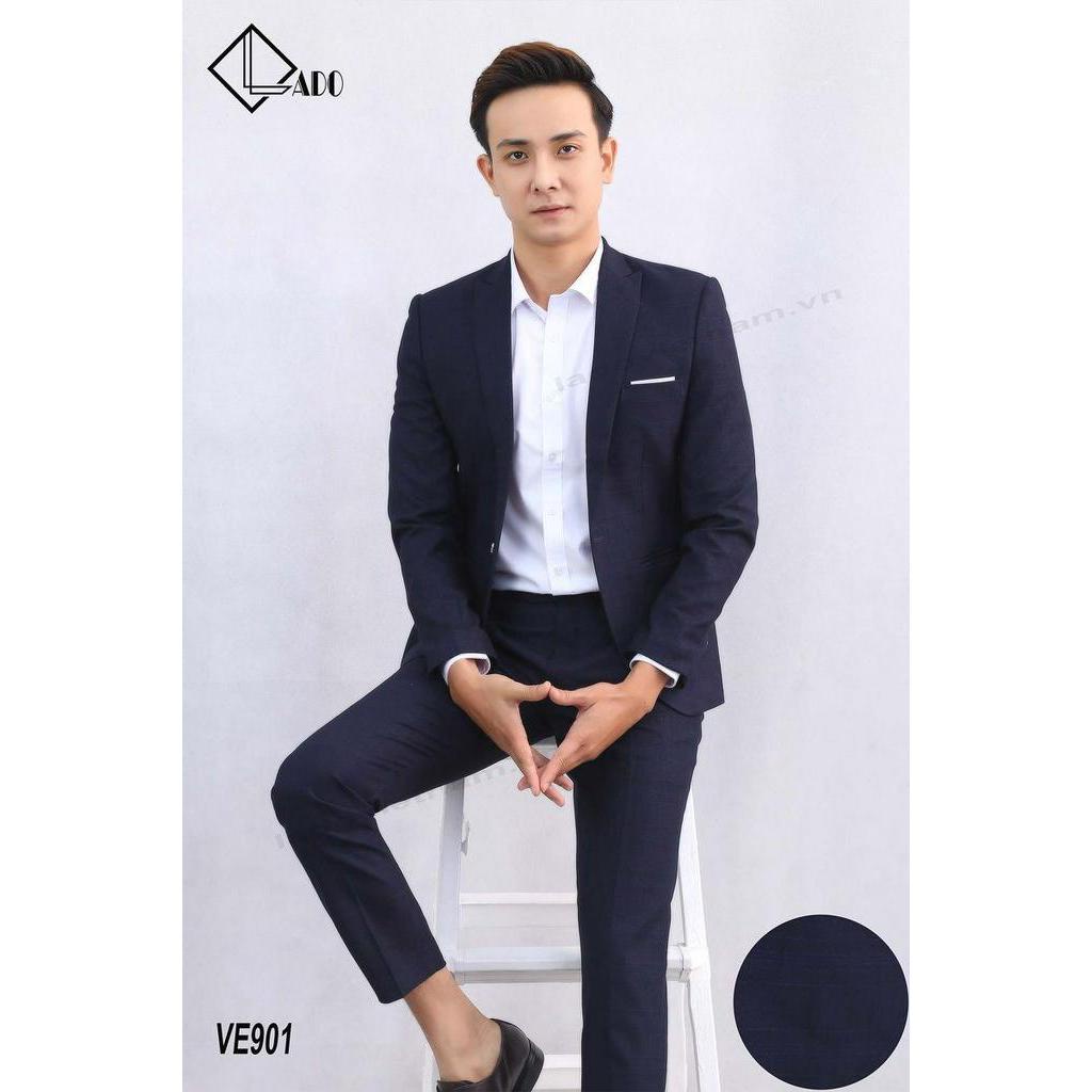 Bộ Vest caro xanh đen LADO 901