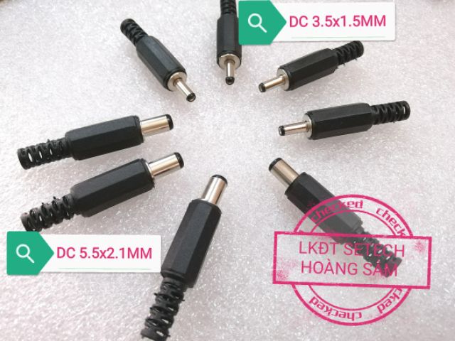 Đầu Jack cắm nguồn DC 5.5x2.1mm (đầu vàng dài,đầu đen), 5.5x2.5, 3.5x1.5mm