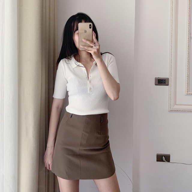 CHÂN VÁY CHỮ A CÓ ĐỈA