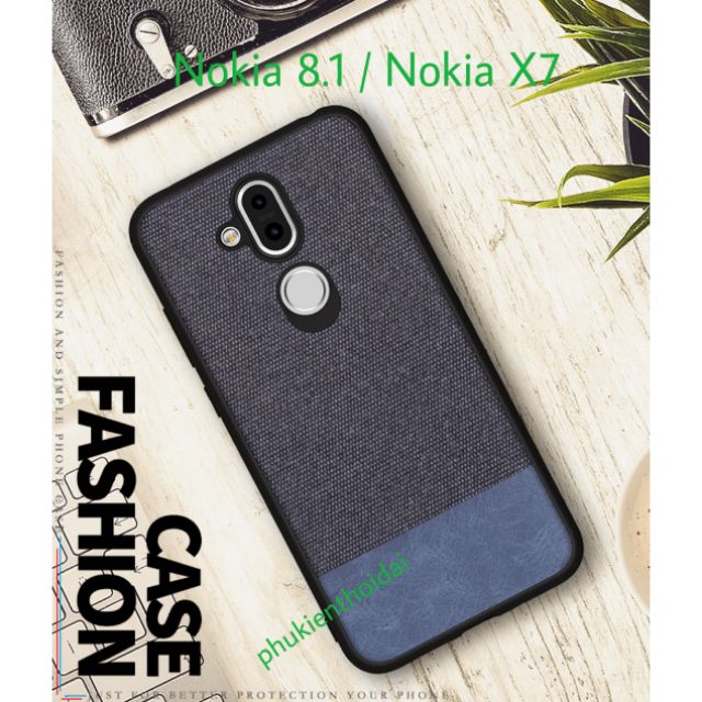 Ốp lưng Nokia 8.1 / Nokia X7 chống sốc vải da thời trang cao cấp CD