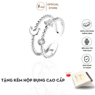 Nhẫn bạc 925 hình ngôi sao và mặt trăng cho nữ ANTA Jewelry - ATJ3434
