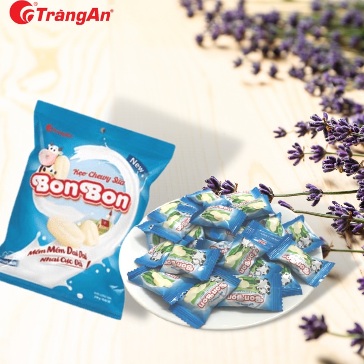 Combo 2 gói kẹo Chewy sữa Bon Bon 250g, thương hiệu Tràng An