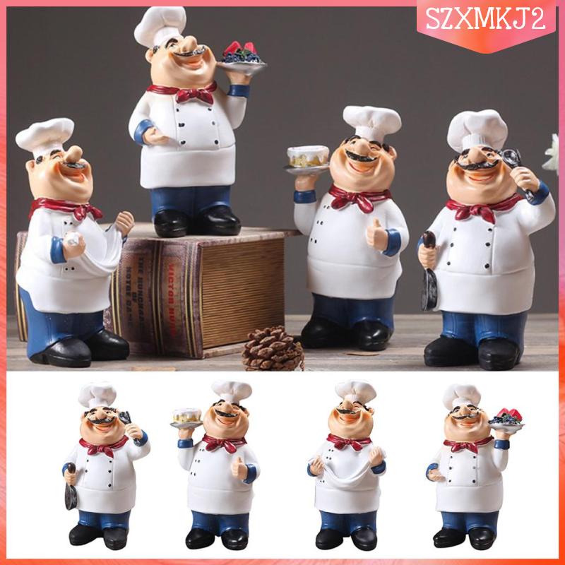 Mô Hình Đầu Bếp Bằng Nhựa Resin Thủ Công Để Bàn Trang Trí Nhà Hàng / Quán Cà Phê / Nhà Hàng szxmkj2